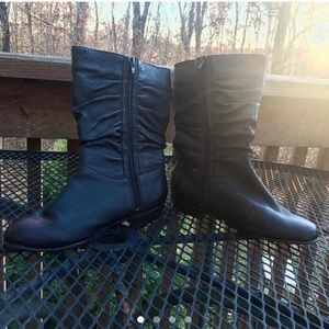 Black Ruched Winter Boots